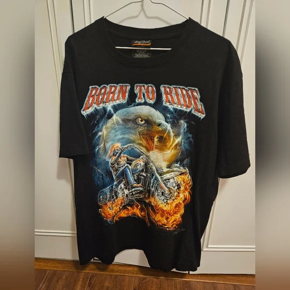 **SOLD** Rock Chang "Born To Ride" Biker Tee - Picture 1 of 4